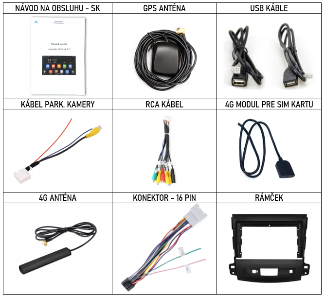 SK Prislusenstvo pre autorádio Isudar T72 pre Mitsubishi Outlander Citroen c-crosser Peugeot 4007 s CarPlay AndroidAuto - evtech.sk
